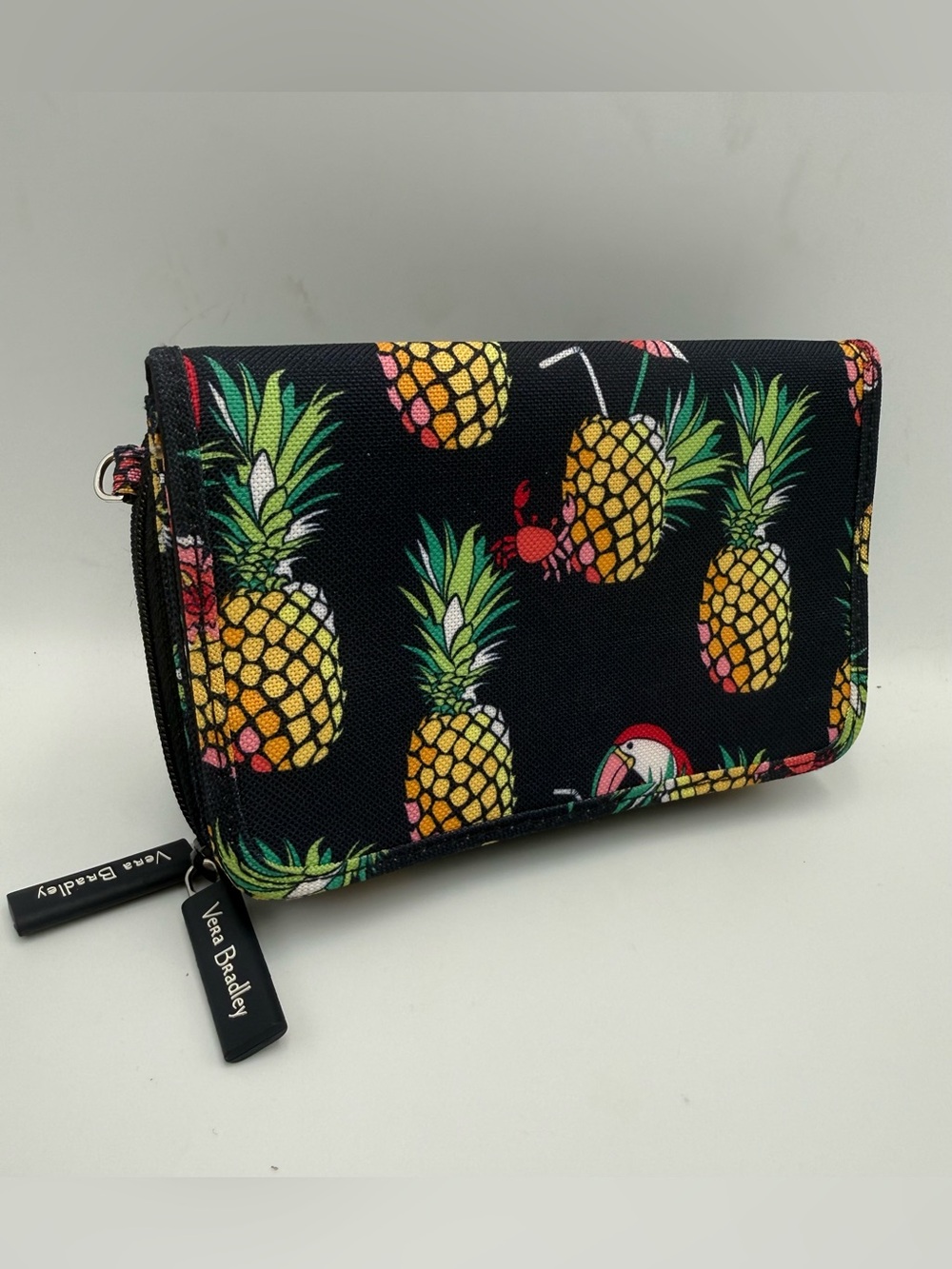 VERA BRADLEY TOUCAN PARTY Zip Wallet RFID-Blocking Technology Tropical Print